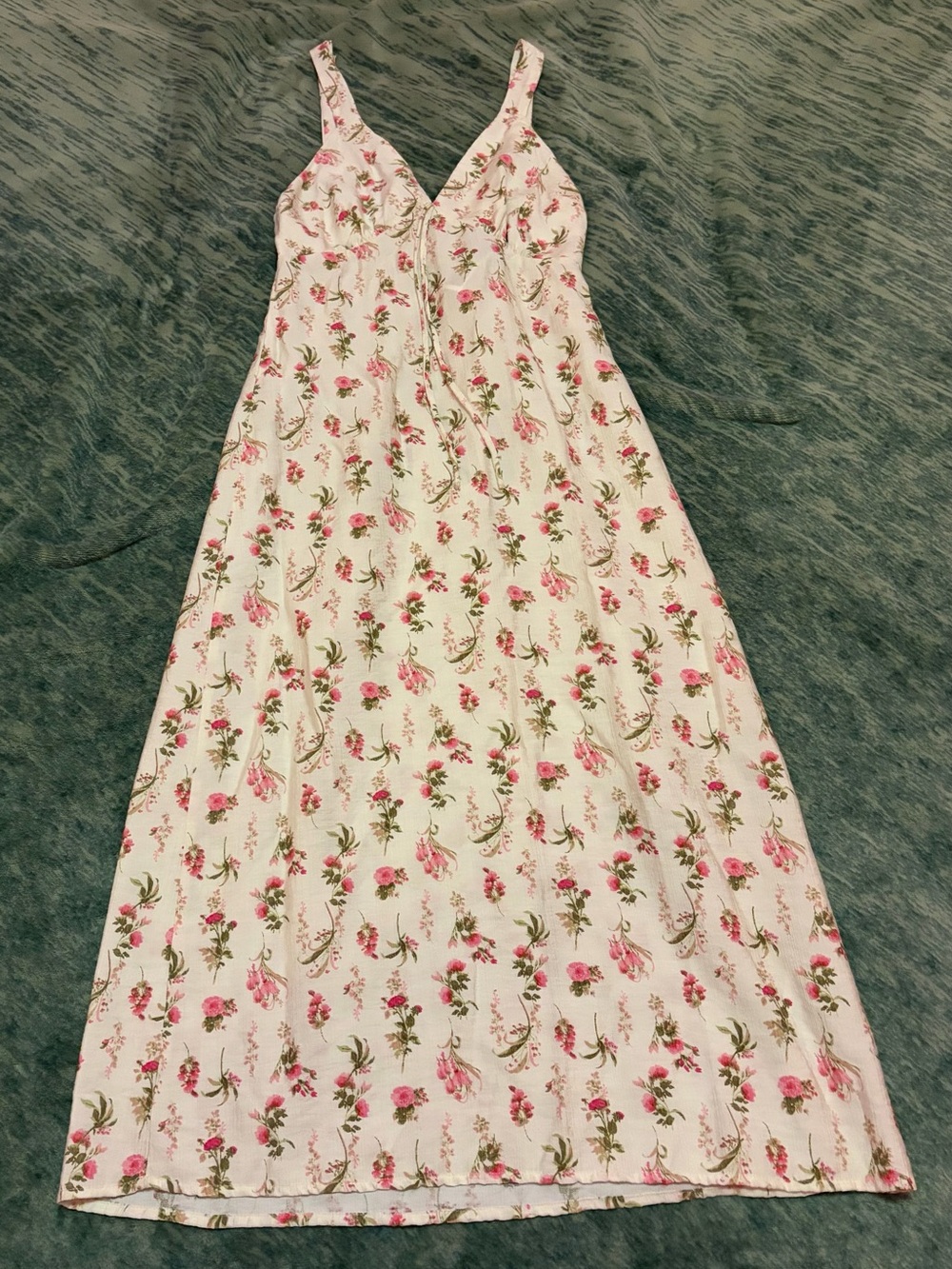 Marshalls White Maxi Dress with Pink Floral Print